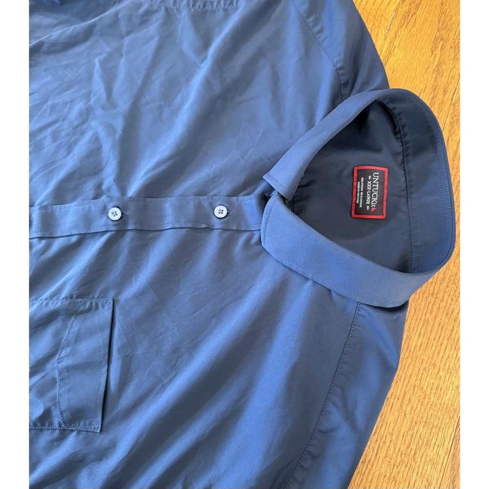UNTUCKit Button Down Shirt Mens 3XL Performance Dark Blue Lightweight Stretch